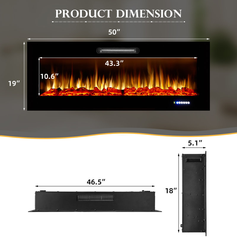 Symple Stuff Paynesville Recessed & Wall Mounted Electric Fireplace
